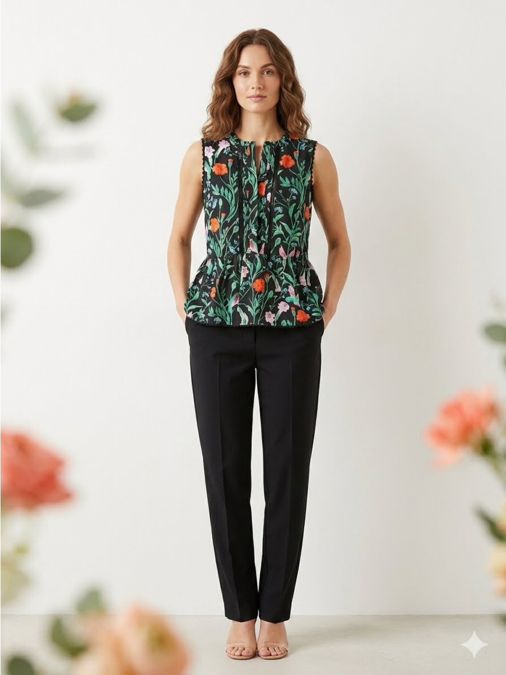 Kate Spade Black Straight-Leg Trousers